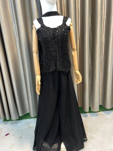 Black Beaded Kurtha Set
