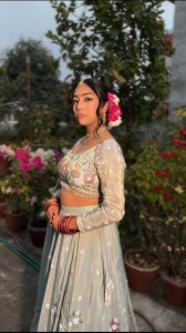 Beaded Light Nude Green Lehenga With Multicolor - BLLiNGrMulPea011