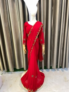 Red Sari Rhododendron Plus Size - SRFlo+042