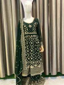 Green Golden Design Ready made Kurthi Set - SSGrGolD011