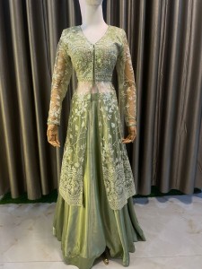 Mehendi Green Sarara  (Outer Design) Set