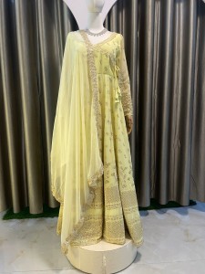 Pastel Yellow Anarkali Set