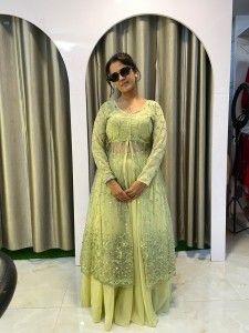 Light Green Outer Type Georgette Skirt - AGLiGrGg019