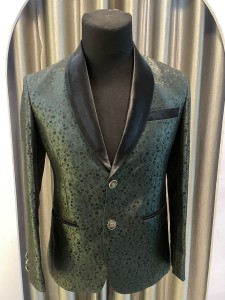 Green Pant Blazer with black dinner collar