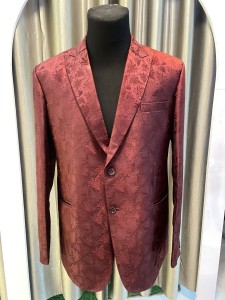 Maroon Printed Blazer