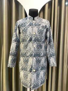 Blue white Mix kirikiri Sherwani