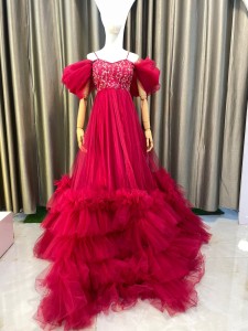 Rani Pink Heavy Fills Gown Beaded Chest