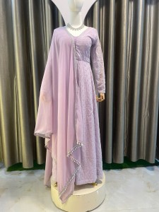 Light Lavender Anarkali Set
