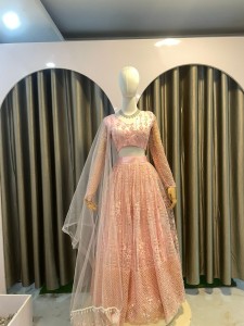 Baby Pink sequins Lehenga (Plus Size)