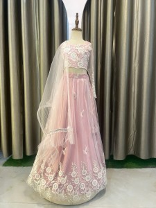 Baby Pink Kids Lehenga
