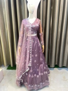 Dark onion Sequins Lehenga