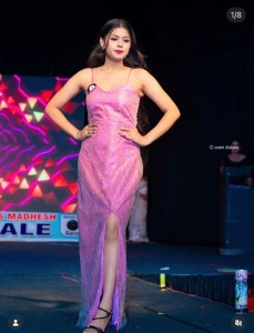 pinikish peach party dress