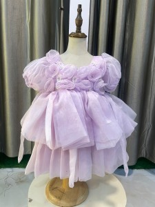 Light Lavender Organza Baby Frock