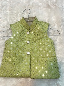 Lemon Green Modicoat with Sequins