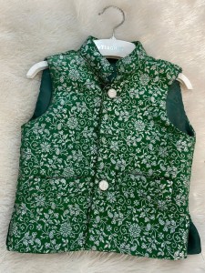Dark Green Baby modicoat with white flower