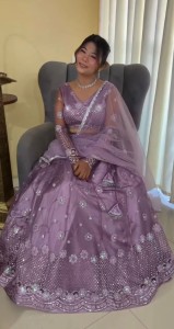 Light Purple Sequins Lehenga